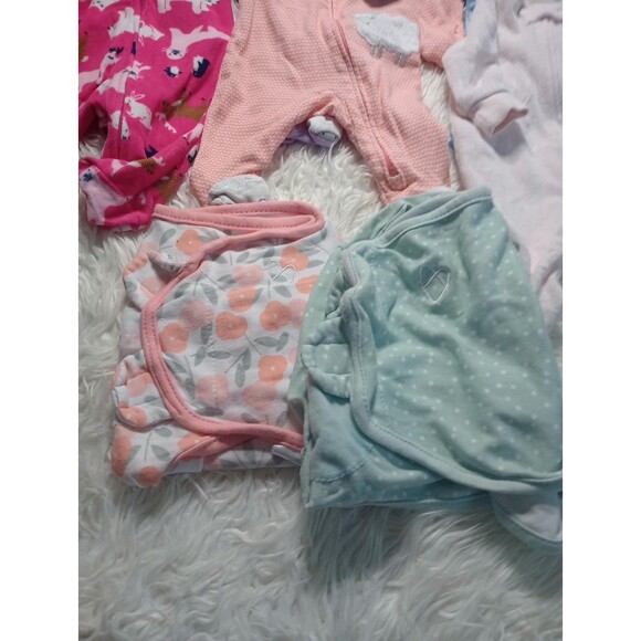 Used 12pcs baby girl clothes NB lot Long Sleeve One Piece OUTFIT multicolor - Picture 6 of 11
